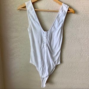 White ribbed body suit!